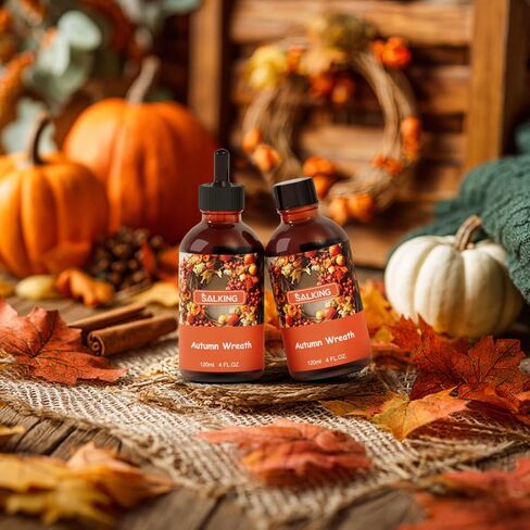 SALKING Apple Cinnamon Fragrance Oil, 120ml (4 Fl Oz) Premium Essential Oils for Diffuser, Candle Scents for Candle Making, Soap Making Supplies, Autumn Diffuser Oil, Halloween Thanksgiving Gift in Kuwait