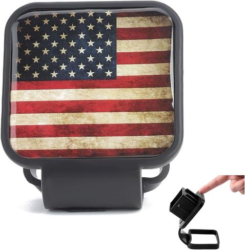 2 Inch Trailer Hitch Cover Plug, American Flag Rubber Tow Hitch Cap, Universal Fit for Car SUV Truck Receiver Tube, Weatherproof Exterior Accessory in Saudi Arabia