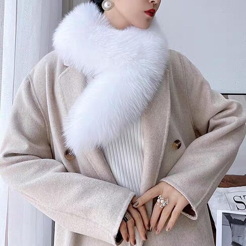 Scarf for Women, Faux Fur Soft Warmer Collar Men Women's Neck Scarves Wraps for Fall Winter Coat Decor in Saudi Arabia
