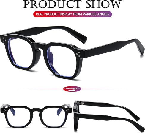 AIEYEZO Retro Blue Light Glasses for Men Women Square Thick Framed Eyeglasses Trendy Vintage Computer Glasses in Saudi Arabia