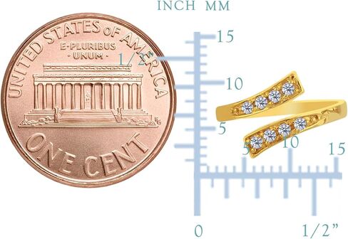 14K Yellow Gold Crossover With CZ Stones By Pass Style Adjustable Toe Ring in Saudi Arabia