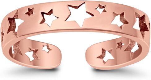 Blue Apple Co. Stars Toe Ring Band Adjustable 925 Sterling Silver For Women (4mm) in Saudi Arabia