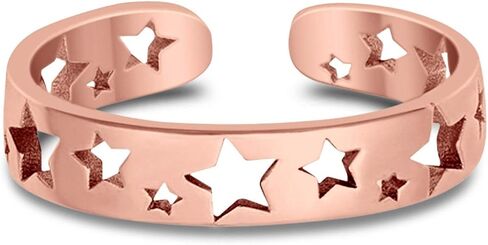 Blue Apple Co. Stars Toe Ring Band Adjustable 925 Sterling Silver For Women (4mm) in Saudi Arabia