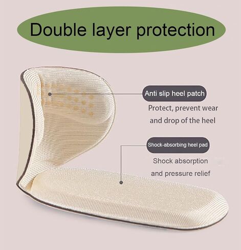 Generic Heel Pads Inserts Grips for Shoe Slipping, Filler Improved Shoe Fit and Comfort Heel Protectors,Heel Pads, Heel Cushions, Shoe Inserts for Loose Shoes. (Beige, T-Shaped) in Saudi Arabia