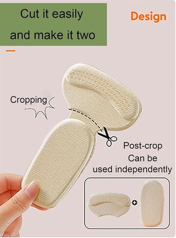 Generic Heel Pads Inserts Grips for Shoe Slipping, Filler Improved Shoe Fit and Comfort Heel Protectors,Heel Pads, Heel Cushions, Shoe Inserts for Loose Shoes. (Beige, T-Shaped) in Saudi Arabia