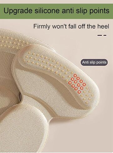 Generic Heel Pads Inserts Grips for Shoe Slipping, Filler Improved Shoe Fit and Comfort Heel Protectors,Heel Pads, Heel Cushions, Shoe Inserts for Loose Shoes. (Beige, T-Shaped) in Saudi Arabia
