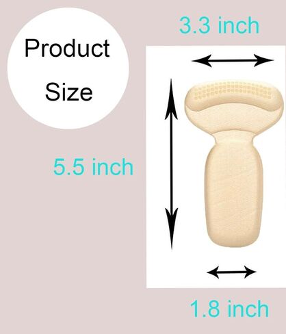 Generic Heel Pads Inserts Grips for Shoe Slipping, Filler Improved Shoe Fit and Comfort Heel Protectors,Heel Pads, Heel Cushions, Shoe Inserts for Loose Shoes. (Beige, T-Shaped) in Saudi Arabia