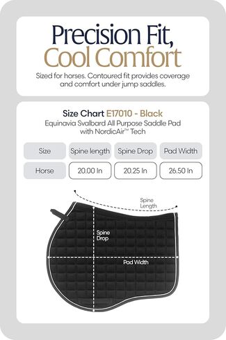 Equinavia Svalbard NordicAir All Purpose Saddle Pad | Breathable Micromesh | Contoured Shape in Kuwait