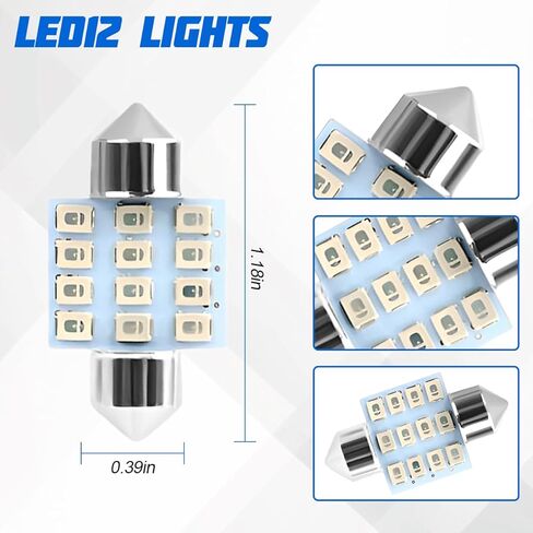 مجموعة مجموعة المصباح الداخلية 24PCS ، T10 31 مم 42 مم 12 فولت مركبة قبة مصابيح LED البديلة ، مصابيح صندوق ترخيص خريطة السيارات ، Universal لشاحنة سيارات الدفع الرباعي RV (أبيض) in Kuwait