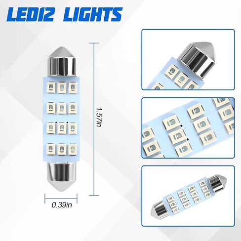 مجموعة مجموعة المصباح الداخلية 24PCS ، T10 31 مم 42 مم 12 فولت مركبة قبة مصابيح LED البديلة ، مصابيح صندوق ترخيص خريطة السيارات ، Universal لشاحنة سيارات الدفع الرباعي RV (أبيض) in Kuwait