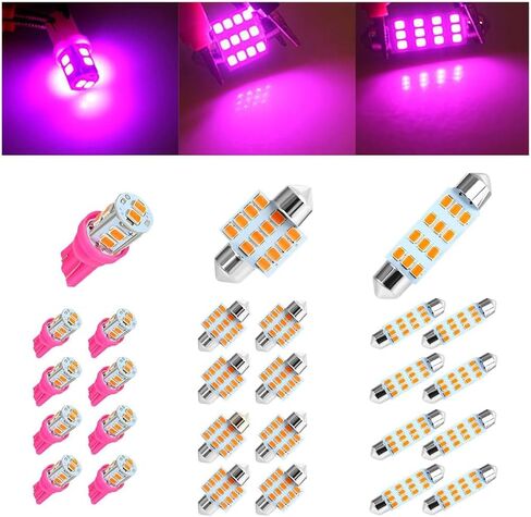 24PCS Car Interior Bulb Kit Set, T10 31 mm 42 mm 12 Volt Vehicle Dome Light LED Bulbs Replacement, Automotive Map License Plate Trunk Lamps, Universal for SUV RV Truck (White) in Saudi Arabia