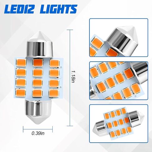 24PCS Car Interior Bulb Kit Set, T10 31 mm 42 mm 12 Volt Vehicle Dome Light LED Bulbs Replacement, Automotive Map License Plate Trunk Lamps, Universal for SUV RV Truck (White) in Saudi Arabia