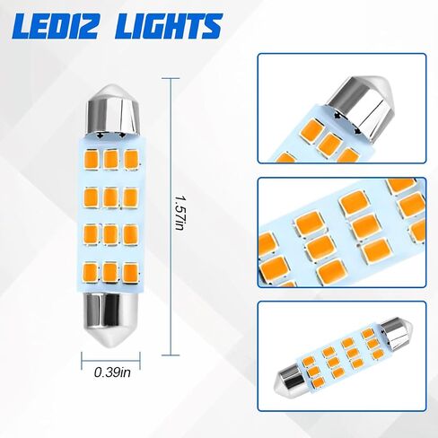 24PCS Car Interior Bulb Kit Set, T10 31 mm 42 mm 12 Volt Vehicle Dome Light LED Bulbs Replacement, Automotive Map License Plate Trunk Lamps, Universal for SUV RV Truck (White) in Saudi Arabia