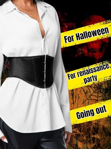 Women's Satin Underbust Corset Belt, Renaissance Elegant Waist Cincher, Front Hook & Lace-Up for Perfect Curves in Saudi Arabia