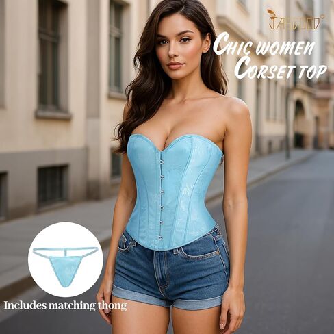 جاسوجود مشد قمم للنساء Overbust Bustier - الدانتيل جاكار للملابس الداخلية Corset in Saudi Arabia