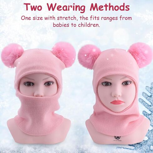 Bqubo Kids Winter Hat Diven Boys Girls متماسكون في صفقات الفصائل قبعة مزدوجة ثخنة من طلاء التزلج على الجليد in Saudi Arabia