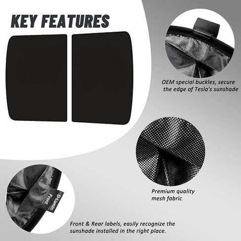 D-lumina لـ Tesla Model 3 Sunshade ، Snroff Snroff Shade Window Control UV & Heat Protection for Model 3 Accessories 2021-2023 ، لن يتم ترقية Sun Sun Design Design Design (مجموعة من 2) in Kuwait