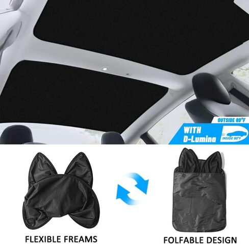 D-lumina لـ Tesla Model 3 Sunshade ، Snroff Snroff Shade Window Control UV & Heat Protection for Model 3 Accessories 2021-2023 ، لن يتم ترقية Sun Sun Design Design Design (مجموعة من 2) in Kuwait