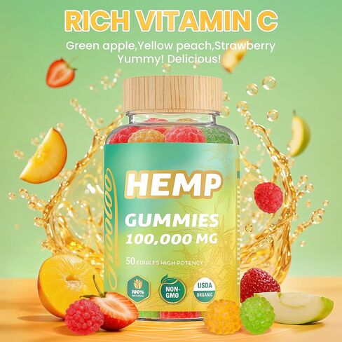 Hooloo Holoo Hemp Gummies 100،000mg للحصول على دعم في وقت النوم العميق وإغاثة الانزعاج ، فاكهي غلام فيتامينات أوميغا 3 ، مصنوعة في الولايات المتحدة الأمريكية in Kuwait