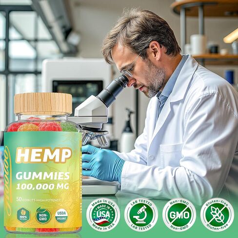 Hooloo Holoo Hemp Gummies 100،000mg للحصول على دعم في وقت النوم العميق وإغاثة الانزعاج ، فاكهي غلام فيتامينات أوميغا 3 ، مصنوعة في الولايات المتحدة الأمريكية in Kuwait