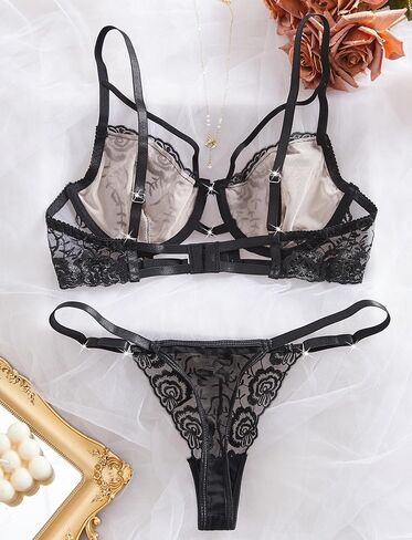 Seaur Sexy Lingerie Set 2 قطعة للنساء المطرزات in Kuwait
