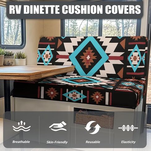 RV Sofa Seat Slipcovers Fashion Camper Cushion Slipcover Stretch Easy تركيب ديكور العربة تشمل غطاء مقاعد البدل in Kuwait