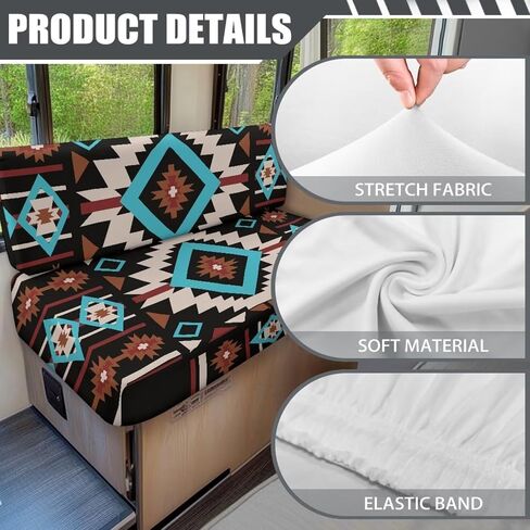 RV Sofa Seat Slipcovers Fashion Camper Cushion Slipcover Stretch Easy تركيب ديكور العربة تشمل غطاء مقاعد البدل in Kuwait
