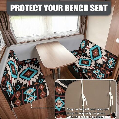 RV Sofa Seat Slipcovers Fashion Camper Cushion Slipcover Stretch Easy تركيب ديكور العربة تشمل غطاء مقاعد البدل in Kuwait