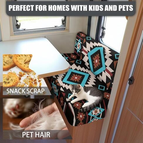RV Sofa Seat Slipcovers Fashion Camper Cushion Slipcover Stretch Easy تركيب ديكور العربة تشمل غطاء مقاعد البدل in Kuwait