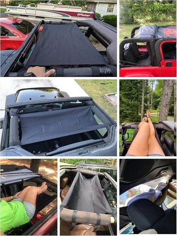 سقف سيارة Cherocar Sunshade Bikini Top Sun Shade for Jeep Wrangler Unlimited Accessories 1987-2020 YJ ، TJ ، LJ ، JK ، JKU ، JL ، JLU ، لـ Jeep Gladiator JT 2020 ، Black Decoration in Saudi Arabia