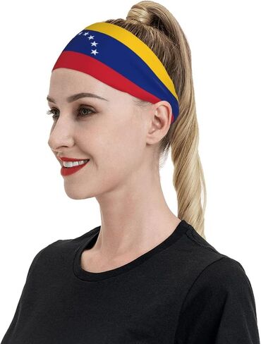 Cute Flag Sweatbands Sports Headbands for Women Men Headband Hair Band for Running, Cycling, Yoga,Gym in Saudi Arabia