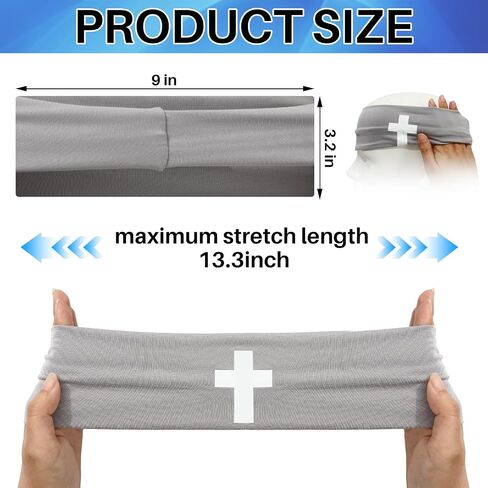 Whaline 4pcs Christian Crosss White Cross Jesus Athletic Sweatbands Sport Hair Bands for Men Women Gym Supplies in Saudi Arabia