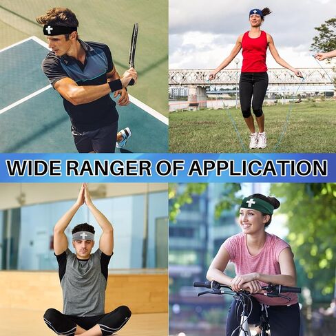 Whaline 4pcs Christian Crosss White Cross Jesus Athletic Sweatbands Sport Hair Bands for Men Women Gym Supplies in Saudi Arabia