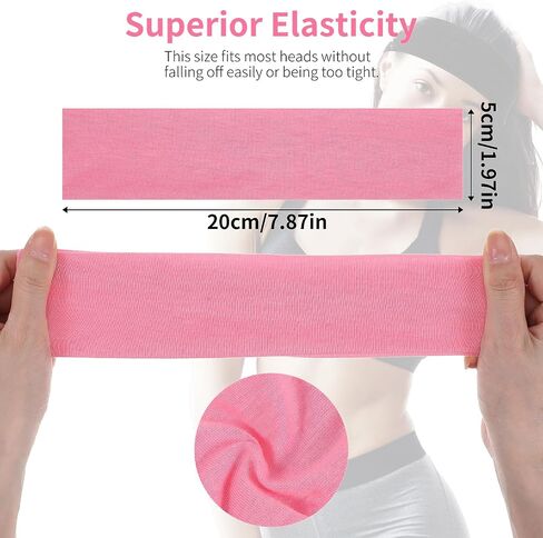 3Pcs Non Slip Headbands Soft Elastic Head Bands for Women Girls Wide Stretchy Headband for Yoga Workout Sports Gym White Pink Blue Sweat Headbands Trendy Hair Accessories in Saudi Arabia