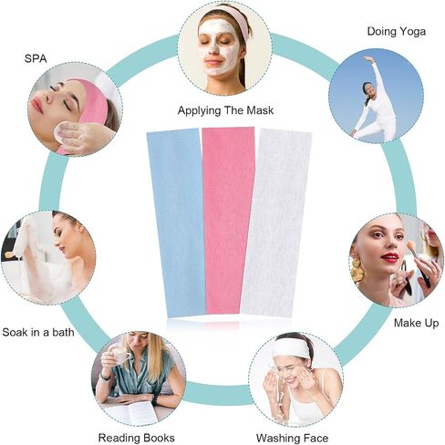 3Pcs Non Slip Headbands Soft Elastic Head Bands for Women Girls Wide Stretchy Headband for Yoga Workout Sports Gym White Pink Blue Sweat Headbands Trendy Hair Accessories in Saudi Arabia