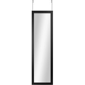 Over The Door Full Length Mirror 14.25 x 50.25 Inches, No Drilling Installation Black Standing Mirror for Bedroom, Hallway, Living Room, Closet, Dorm Room in Saudi Arabia