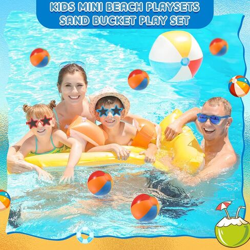 75 Pcs End of Year Students Gift Kids Beach Pool Party Favors Sand Buckets Shovels Neon Sunglasses Inflatable Beach Balls Water Guns Set for Outdoor Summer Swimming Pool Party Game(Cute) in Saudi Arabia