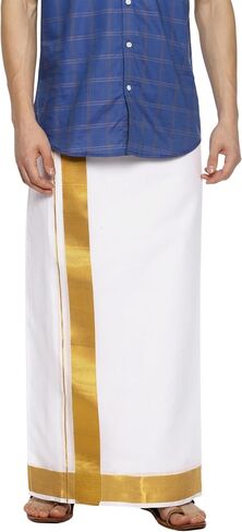Men White Colour Cotton Readymade Pocket Dhoti (WHITE) (ONE SIZE) (D538) in Saudi Arabia