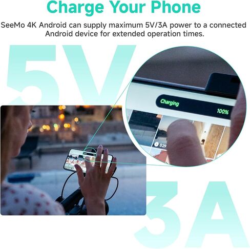 محول فيديو SeeMo 4K HDMI لأجهزة iOS من Accsoon، جهاز إرسال فيديو UHD 4K30FPS محمول للمراقبة/التسجيل/المشاركة في الوقت الحقيقي، رؤية البث المباشر، شحن سريع وخفيف الوزن in Kuwait