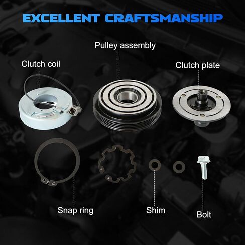 1653 A/C Compressor Clutch Kit fits for 2008-2012 ACCORD 4 CYL 2.4L丨Aftermarket Automotive Parts丨Automotive Parts Replacement OE 11224C, 6512753, 38810R40A01, 157333, 10SR15C in Saudi Arabia