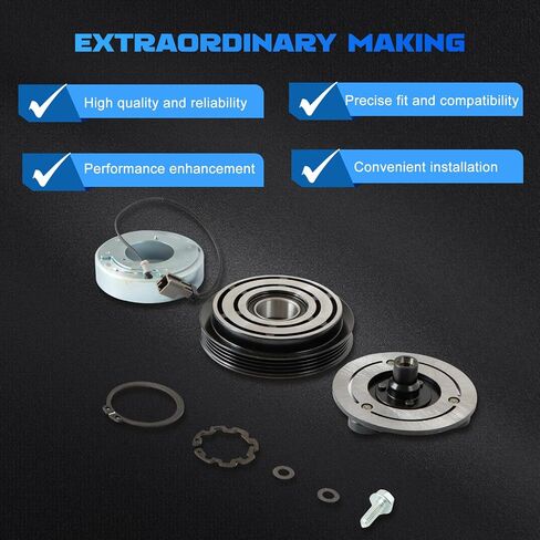 1653 A/C Compressor Clutch Kit fits for 2008-2012 ACCORD 4 CYL 2.4L丨Aftermarket Automotive Parts丨Automotive Parts Replacement OE 11224C, 6512753, 38810R40A01, 157333, 10SR15C in Saudi Arabia