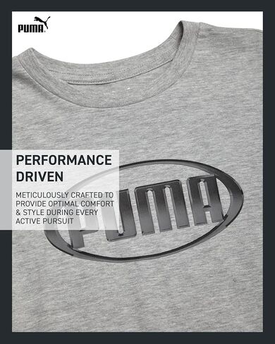 PUMA Boys' T-Shirt - Long Sleeve Logo T-Shirt for Boys - Athletic Crewneck Long Sleeve Tee (S-XL) in Saudi Arabia
