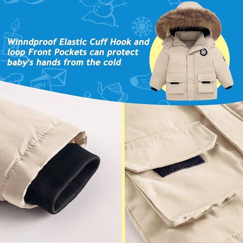 Toddler Snow Suits Boys Girls Hooded Down Jacket & Ski Bib Pants Set Baby Snowsuit Coat Infant Winter Jumpsuit 18M-4T in Saudi Arabia