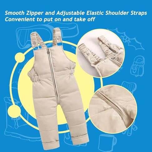 Toddler Snow Suits Boys Girls Hooded Down Jacket & Ski Bib Pants Set Baby Snowsuit Coat Infant Winter Jumpsuit 18M-4T in Saudi Arabia