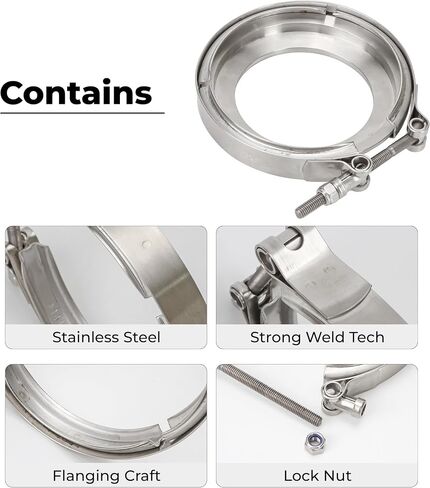 5 إلى 4 '' 't6 flange removed clamp v band kit kit full full full for borg warner s400sxe s475 s480 مع الإسكان in Saudi Arabia