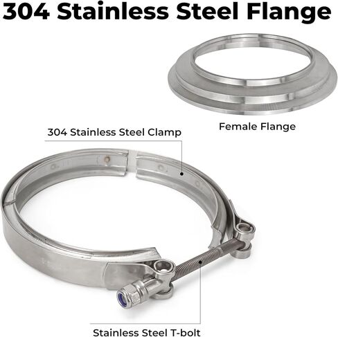 5 إلى 4 '' 't6 flange removed clamp v band kit kit full full full for borg warner s400sxe s475 s480 مع الإسكان in Saudi Arabia