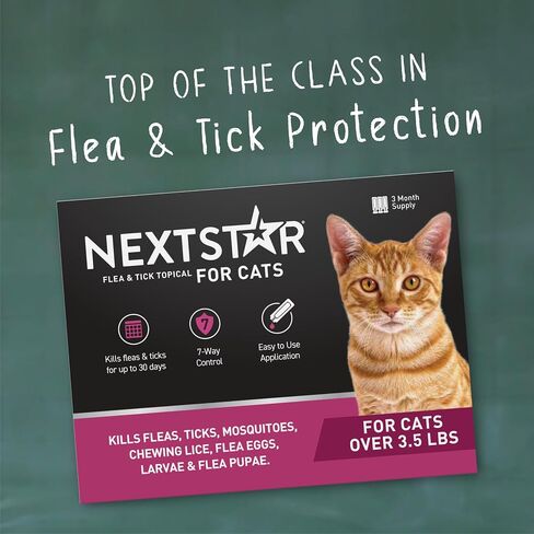 NextStar Flea & Tick Topical Cats 3.5 lbs+, 7-Way, 3-Month in Kuwait
