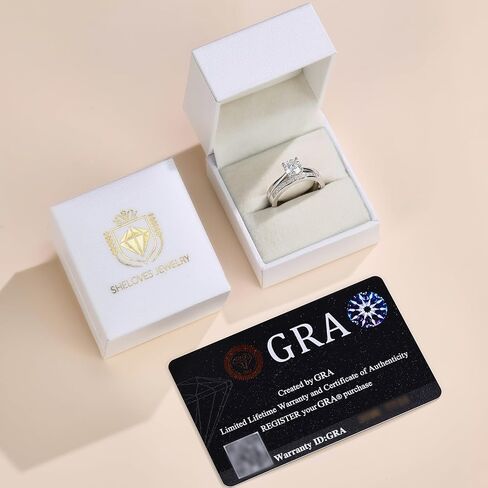 Moissanite Solitaire Wedding Ring Sets For Women Round Cut Engagement Ring 925 Sterling Silver Sz 5-10 in Saudi Arabia