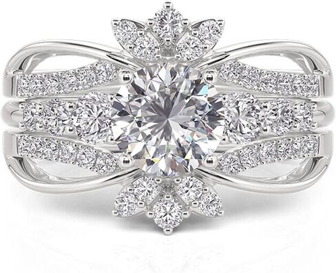 Jeulia Interchangeable Twist Infinity Engagement & Wedding Band Ring Set for Women 925 Sterling Silver Bridal Set with 1.9ct Diamonds Anniversary Promise Gift with Jewelry Box in Saudi Arabia