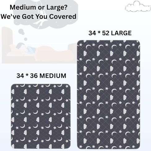 Retrona® Washable Underpads 34" x 36" Pack of 4 Heavy Absorbency Reusable Bedwetting Incontinence Pads for Adults, Kids, & Pets - Waterproof Protective Pad for Bed, Couch, Sofa, Floor (4 Pack - 34x36) in Saudi Arabia